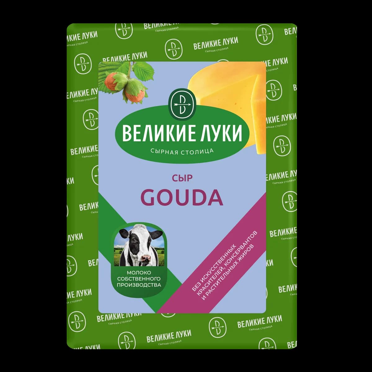 Сыр Великие Луки Гауда 45% брус 1кг